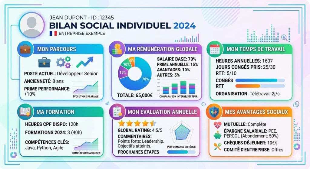 bilan social individuel avec personnalisation graphique